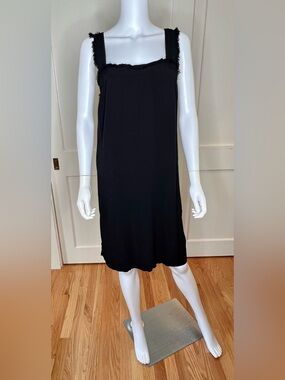 Raquel Allegra Raw Edge, Knee Length Little Black Dress, Sz 3 (10-12)